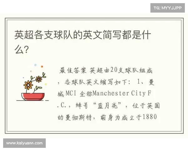 精彩英超球队缩写全解析带你深入了解各大球队的含义 精彩英超球队缩写全解析带你深入了解各大球队的含义